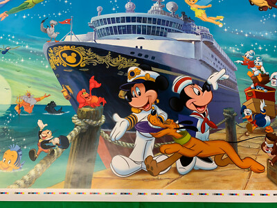 Disney Cruise Line Poster-Captain Mickey & Minnie 28x40” Rare