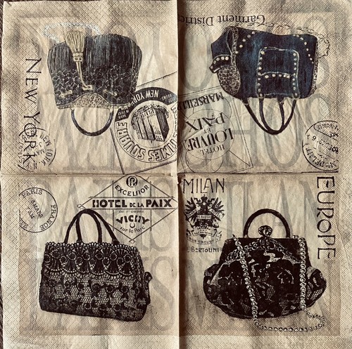 4pc MIX Vintage Shoes Bags Paper Napkins For Decoupage Scrapbook Craft - Picture 11 of 11