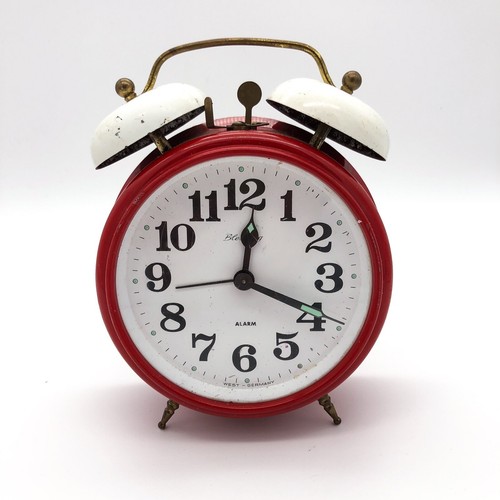 Vintage Blessing Wecker Doppelglockenwecker Alarm Clock West Germany Rot UR1 - Bild 2 von 12
