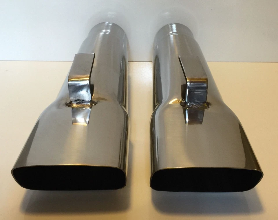 2,5" MOPAR A BODY DODGE, DEMON, DART, DUSTER, & PLYMOUTH PONTAS DE ESCAPE DE AÇO INOXIDÁVEL - Imagem 3 de 4