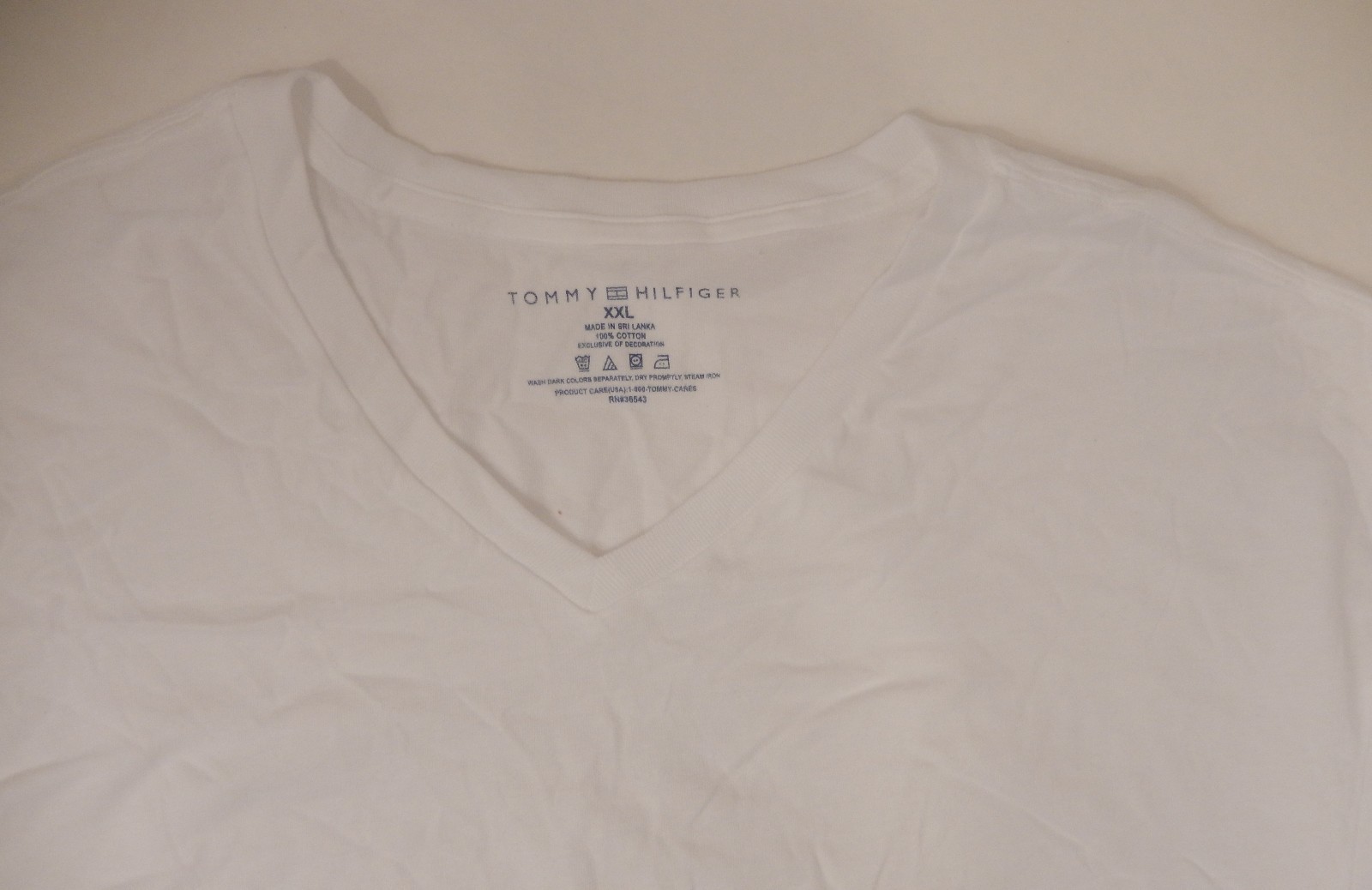 3 TOMMY HILFIGER MENS 100% COTTON WHITE V NECK S M L XL XXL T-SHIRTS UNDERSHIRTS thumbnail 3