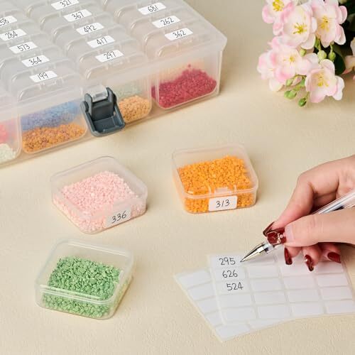 Small Bead Organizers with Handle, 24 Pcs Plastic Storage Cases, Mini Clear - Picture 6 of 8