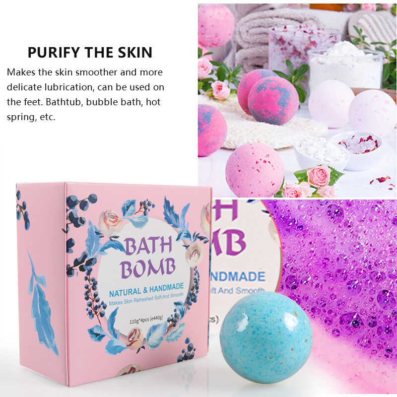 Premium Scented Assorted Fragrance Bath Bombs Spa Luxury Gift Set / 4