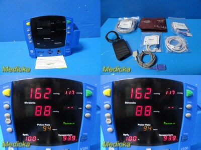 2010 GE Dinamap Carescape V100 Patient Monitor W/ Battery, PSU & NEW Leads~33133