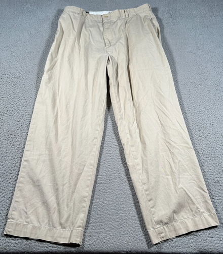 Polo Ralph Lauren Chino Pants Mens 34x28 Khaki Straight Leg Pleated Front Preppy