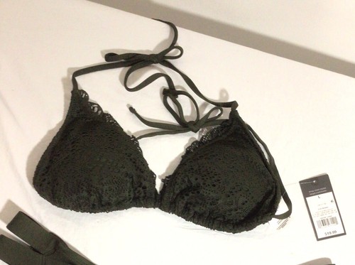NEU MOSSIMO Damen Triangel String Bikini BADEOBERTEIL - Größe Large - Olivgrün Neu mit Etikett - Bild 7 von 7