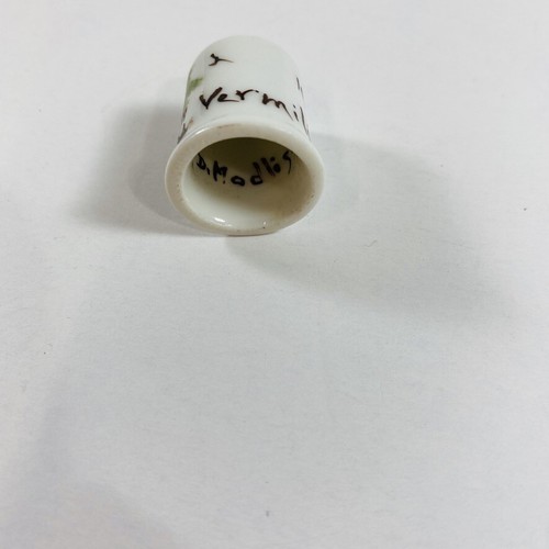 Thimble Enamel Vermilionville 1991 White With Cypress Tree Lafayette Louisiana - Picture 3 of 5