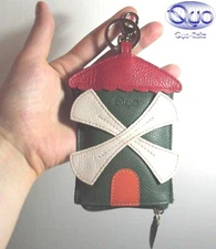 Small Wallet Keychain Coins Cards Objects Pouch Genuine Leather Mill