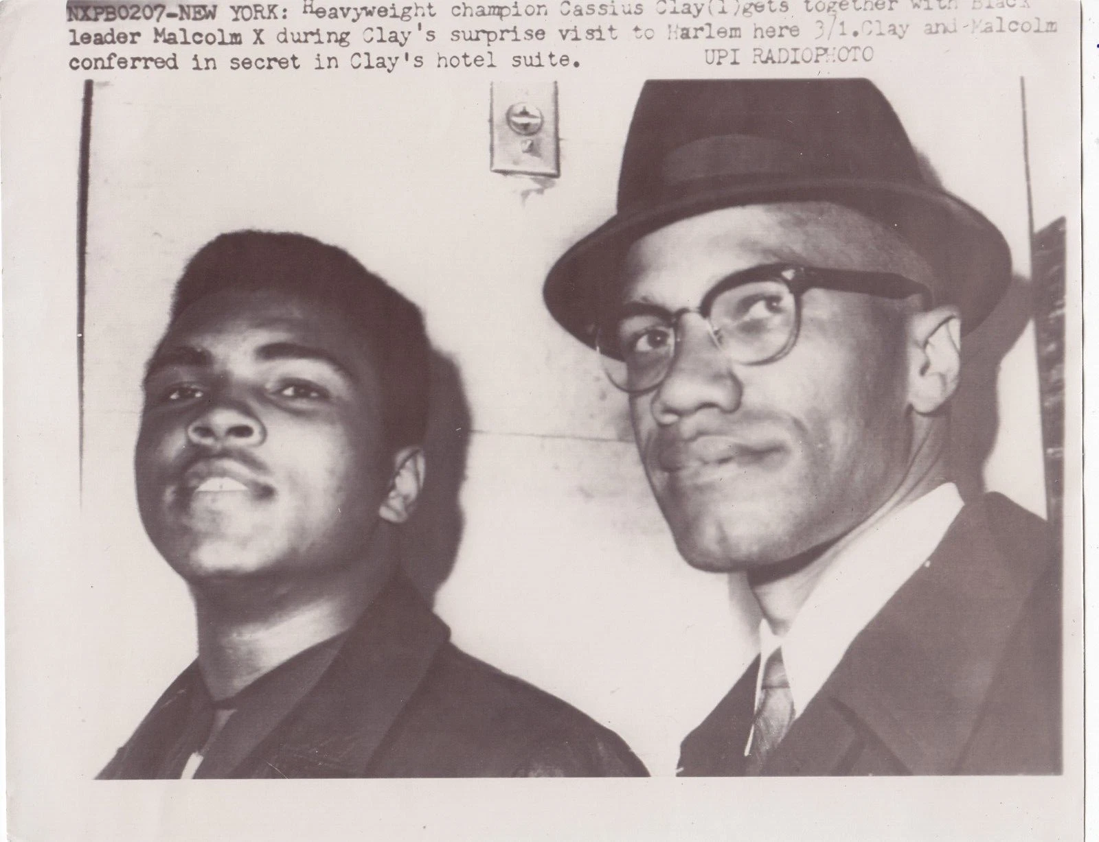 Malcolm X photo and Muhammad Ali プレスフォト カシアスクレイ写真、公民権 - 画像1/2