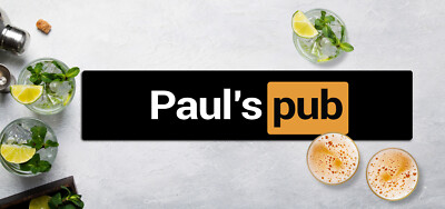 Artylicious Personalisierte Bar Runner Matte - Schwarz & Orange, L11