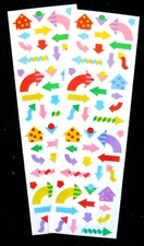 Mrs Grossman Two Sheets Vintage 2x6 inch 'Arrows' Sticker Sheets (c-1993)