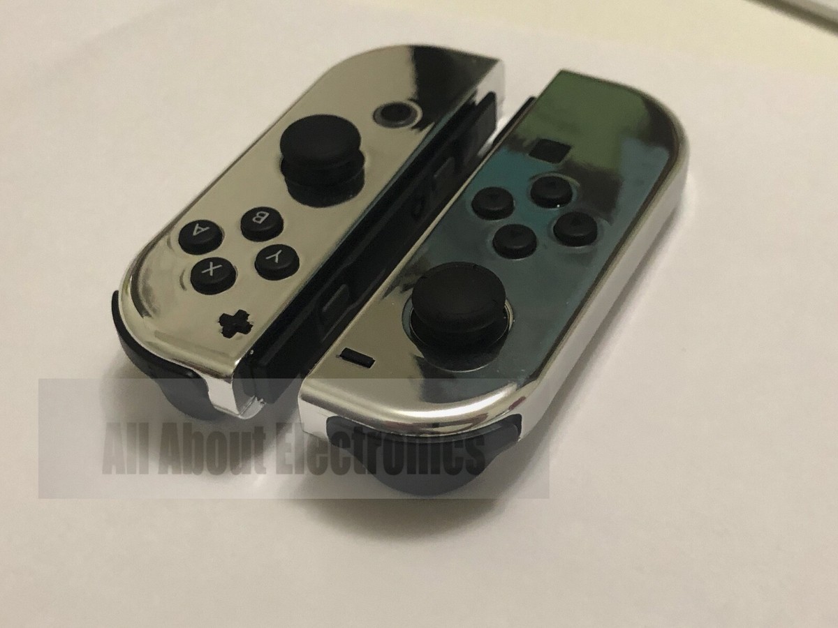 【美品】カスタムJoy-con　WHITE×SILVERメタリック カスタムJoy-con WHITE×SILVERメタリック