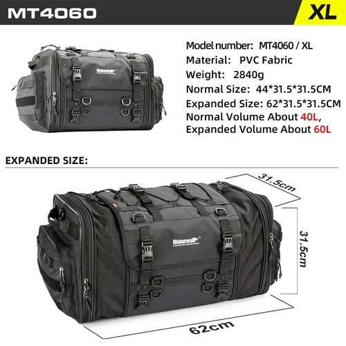 Motorcycle Luggage Bag Waterproof 19L-80L Expandable Big Capacity Tail Bag - Picture 27 of 29