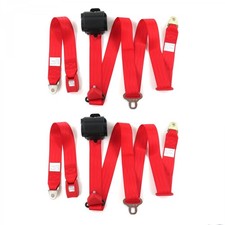1971 - 1974 Standard 3pt Red Retract Bucket Seat Belt Kit-2 Belts 1971 - 1974 Standard 3pt Red Retract Bucket Seat Belt Kit-2 Belts