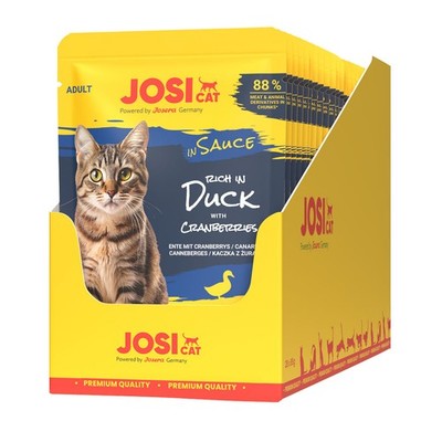 JosiCat rich in Duck in Sauce | Nassfutter für Katzen | 28 x 85 g
