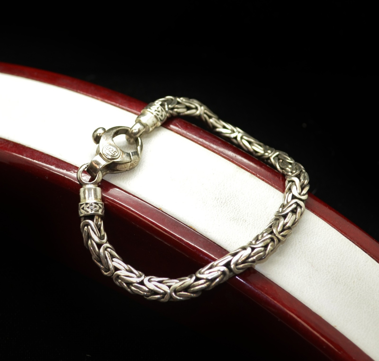 Sterling Silver Beautiful Patterned Bracelet 7.5"… - image 3