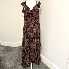Torrid Scarf Print Challis Cold Shoulder Maxi Dress Size 2X Built In Slip