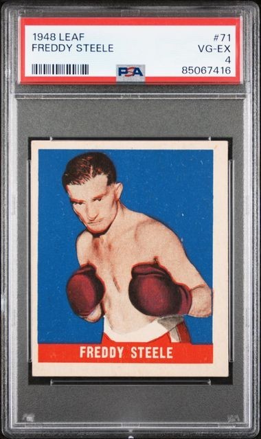 VIBRANT PSA 4 FREDDY STEELE BOXER 1948 LEAF #71 GRADED VINTAGE BOXING CARD TPHLC