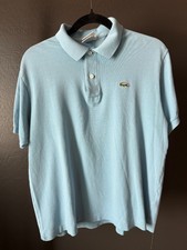 LACOSTE Men's Classic Fit Cotton Polo Shirt Size 5 - Sky Blue