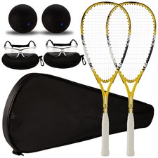 2 Pack Beginner Squash Racquet Set Includes Racquets with Racket Bags Anti Fog G