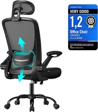 SONGMICS Office Mesh Chair with Lumbar & Head Support (Ink Black)