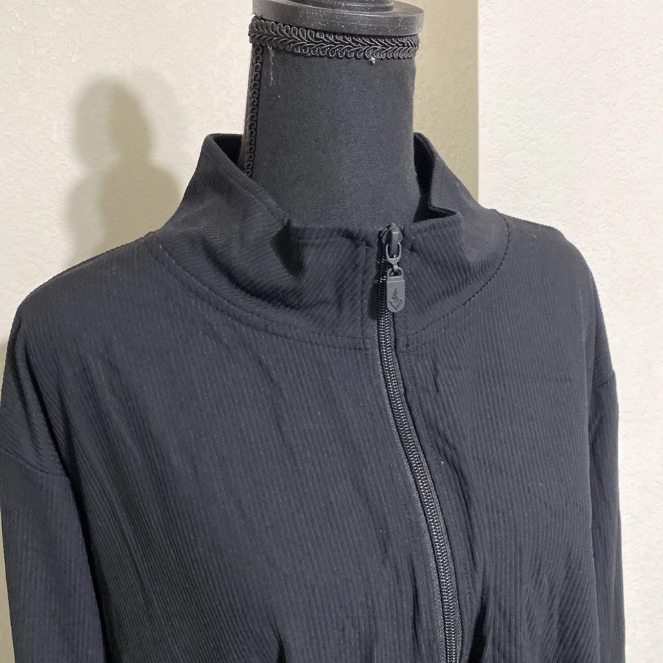 Torrid производительности верхний 6 X черный нейлона ребра эластичной L/S рубашка 1/4 молнии отверстие для большого пальца новый - Изображение 3 из 4