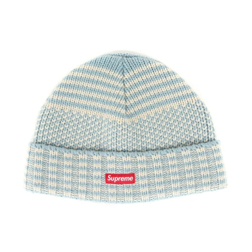 Bonnet jacquard en laine Supreme (bonnet en laine) bleu clair bonnet tricoté occasion BEEG 0