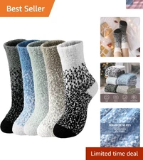 Colorful 5-Pair Fuzzy Slipper Socks for Women - Perfect Gift for All Occasions