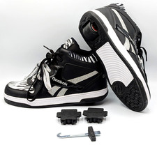 Reebok x Heelys Wheel Rollerskate Shoe Womens Size 8 WideFit Black White Zebra