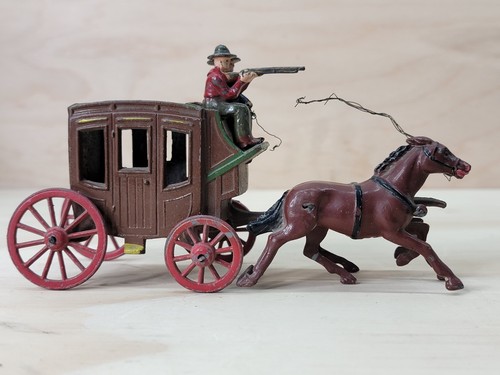 JOHILLCO WILD WEST STAGE COACH WAGON - COWBOY 1:48 Scale 1940's ERA Diecast - Picture 3 of 12