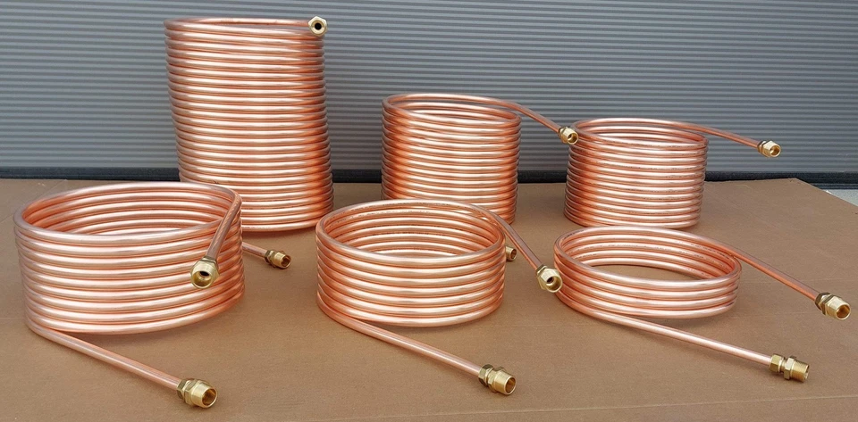 Spirale Poolheizung Kupferrohr 15x1mm Außend. ca. 255mm 5m-15m 1/2 oder 3/4" An. - Bild 2 von 4