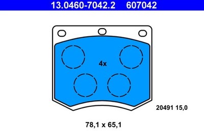 ATE Bremsbelagsatz Scheibenbremse 13.0460-7042.2 für FORD CAPRI TAUNUS ESCORT GU