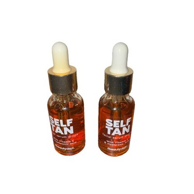 TANN LOADING SELF TAN FACIAL SERUM  DROPS GOLD BRONZE GLOW  WITH VITAMIN  E 2ST