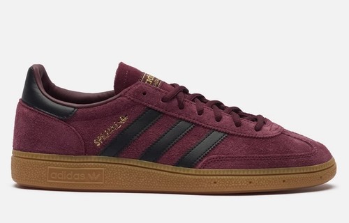 adidas Originals Handball Spezial JR3848 Maroon Black Gold Suede Men's Sneakers