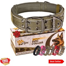 Heavy Duty Dog Collar for Large Dogs - Reflective Green Collar with Handle fo...