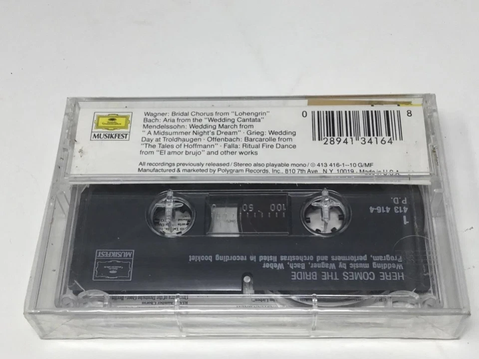 New Sealed Here Comes the Bride a Musical Wedding Party Bach Cassette Tape - Image 3 of 4