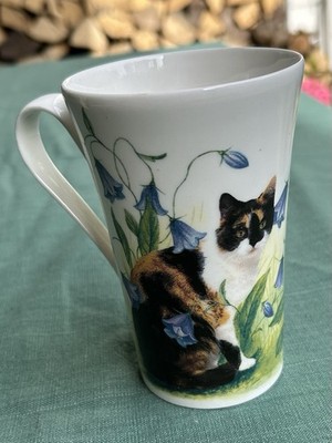 Roy Kirkham - Just Cats Tasse - Katze/Blumen - Fine Bone China - neuwertig -
