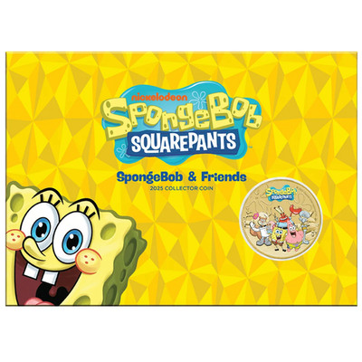 2025 Tuvalu SpongBob Squarepants  Sponge Bob & Friends 13.5g Base Metal Coin