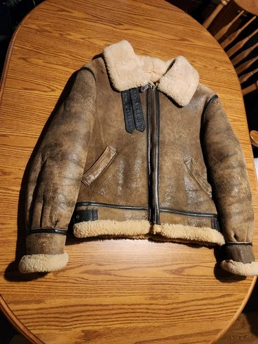 AVIREX B3 BOMBER SHEARLING JACKET Sz 42 AC-17755 Made In USA, GUC - product listing photo