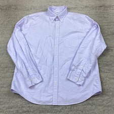 VTG Brooks Brothers Oxford Button Shirt 17 Large Purple OCBD Dress Formal 90s