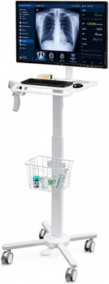 MB-C13-2 Lightweight Medical Trolley Cart for 17'' to 32'' Monitor with Keyboard T