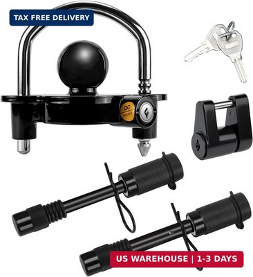 Cenipar Trailer Hitch Lock Set Includes Black Universal Trailer Locks Ball Hitch
