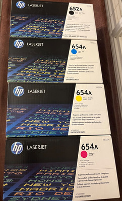 Genuine HP CMYK full toner set 652A, 654A - New, sealed, OEM! Excellent!