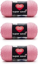 Red Heart Super Saver Yarn 3 Pack Perfect Pink Worsted 100 Acrylic Crafting
