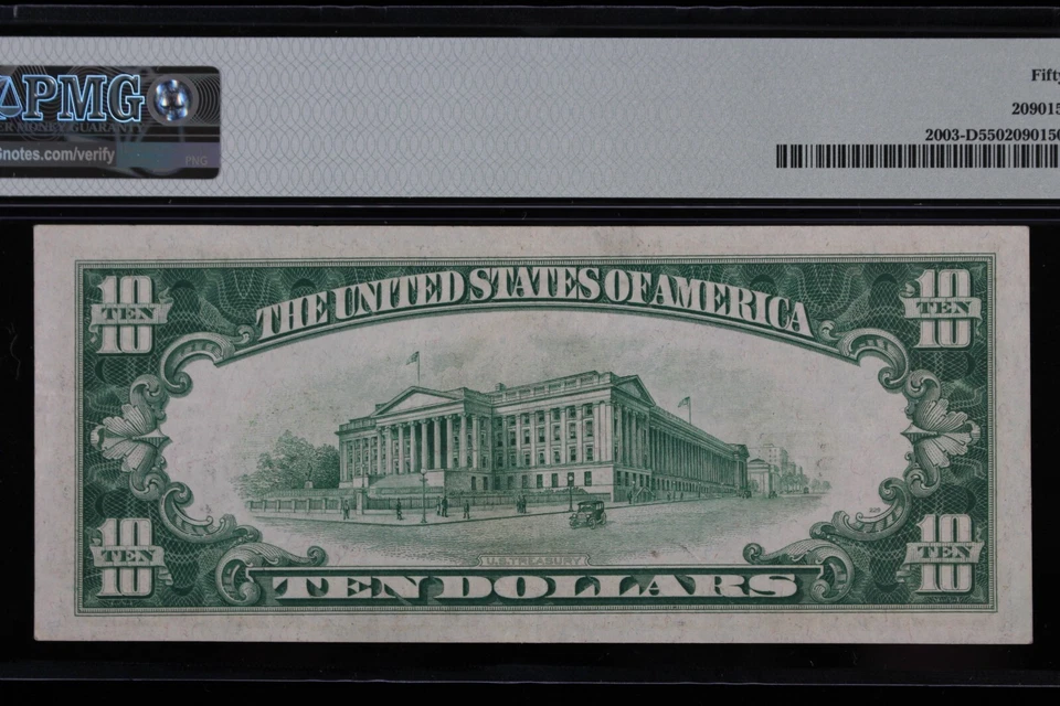 $10 1928C PMG55 AU Federal Reserve Note D30298095A series C TOUGH Cleveland D4 - Image 4 of 4