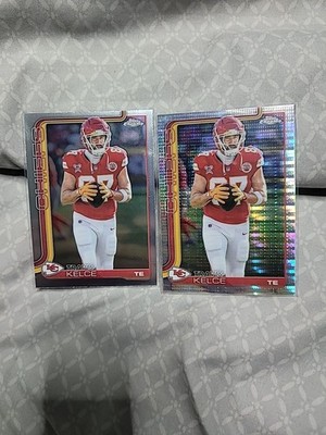 2025 Topps Chrome NLF TRAVIS KELCE #150 X-FRACTOR & BASE LOT OF 2