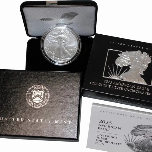 2025 W American Eagle One Ounce Silver Uncirculated Coin 25EG OGP COA United Sta