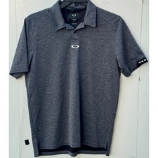 Oakley Mens Regular Fit Polo Shirt Gray Heather Short Sleeve Golf Top Size M