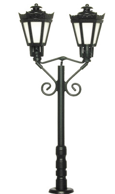 Viessmann HO 6073 Double Park Light black, 2 LEDs warm-white