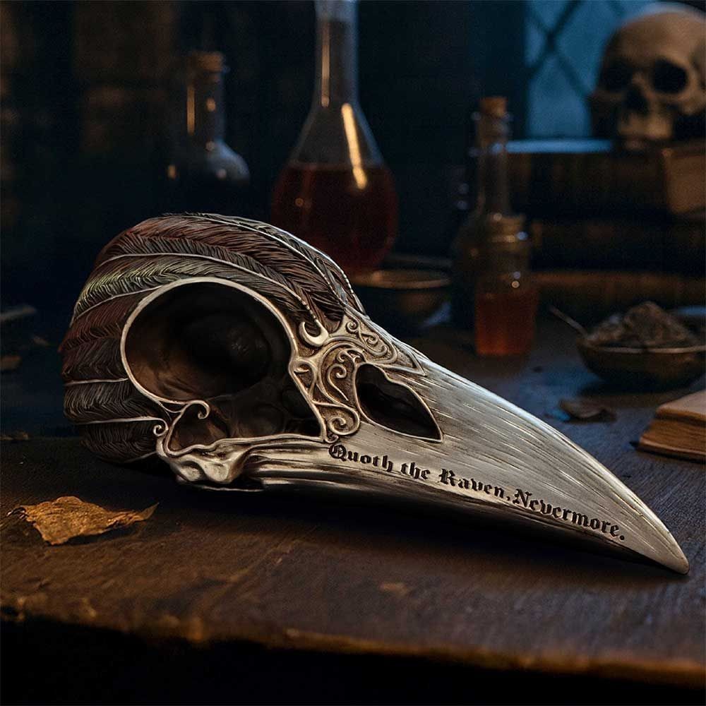 Quoth The Raven 20.2cm Quoth The Raven Skull Ornament With Great Details .